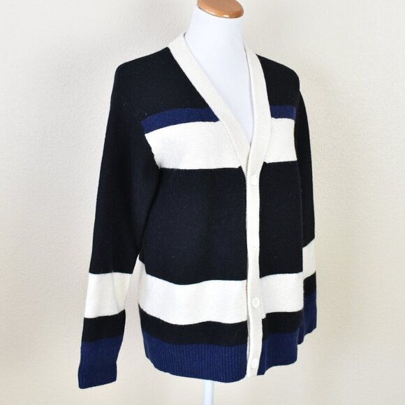 COS Knit Stripe V-Neck Wool Cardigan Sweater - S - Picture 8 of 11